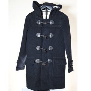 Women's Burberry Brit Wool Coat |size 2 | Black Wool Women Duffle Coat